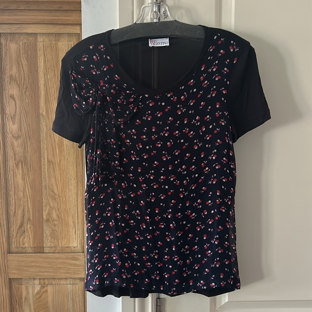 RED VALENTINO short sleeve floral top extra small - Picture 2 of 7